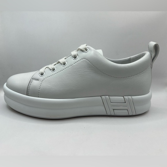 SOLD Hermes Happy Sneakers 37 White Calfskin - Picture 5 of 12